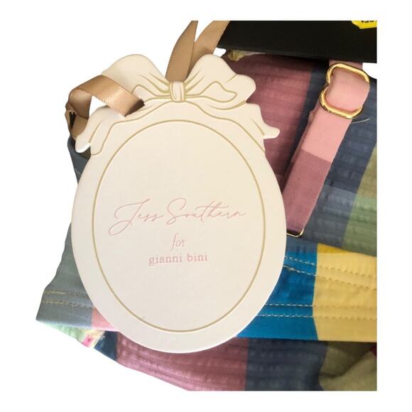 Gianni Bini x Jess Southern Garden Plaid Twist Bandeau Bikini Top Multicolor SM - Picture 11 of 16